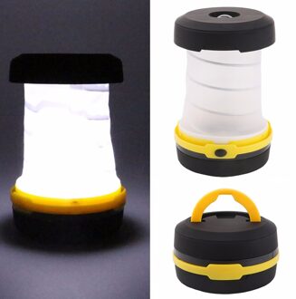 Intrekbare Camping Licht 3 Modes Led Camping Lantaarn Outdoor Verlichting Zaklamp Led Tent Camping Lamp Vouwen Torch D30 1X geel