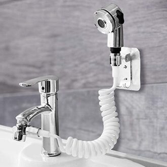 Intrekbare Douche Slang Wc Wastafel Extension Shampoo Artefact Handheld Kleine Nozzle Shampoo Met Stand