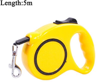Intrekbare Hondenriem Automatische Flexibele Hond Puppy Kat Trekkabel Riem/5M Hondenlijn Voor Kleine Middelgrote Honden huisdier Producten geel 5m