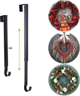 Intrekbare Kerst Decoratie Deur Ijzeren Haak Hangers Verwijderbare Opslag Rack Organizer Voor Kerstkrans Jas Zak Hoed Gewaad