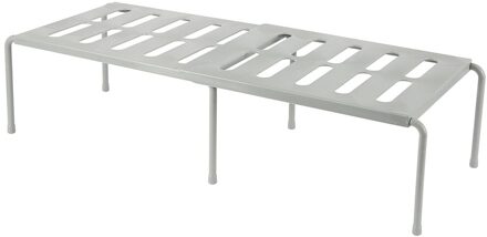 Intrekbare Keuken Opslag Rack Plank Ruimtebesparend Voor Thuis Kasten Organizer Verstelbare Plank Houders grijs