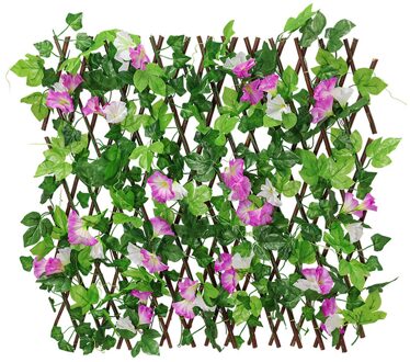 Intrekbare Kunstmatige Houten Hek Met Bloemen Privacy Hek Tuin Hedge Blad Netto Houten Home Restaurants Wanddecoratie