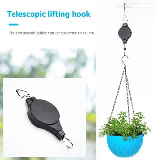 Intrekbare Opknoping Plant Ingemaakte Telescopische Haak Tuin Orchidee Potten Katrol Pull Down Hanger Vogelkooi Vrijloop Hijshaak