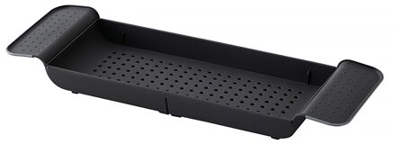 Intrekbare Plastic Plank Bad Opbergrek Badkamer Afvoer Rack Bad Lade Keuken Badkamer Organizer Opslag Accessoires zwart