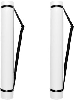 Intrekbare Poster Buis Schouderriem En Handvat Draagbare Duurzaam Ronde Opbergdoos wit