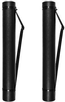 Intrekbare Poster Buis Schouderriem En Handvat Draagbare Duurzaam Ronde Opbergdoos zwart