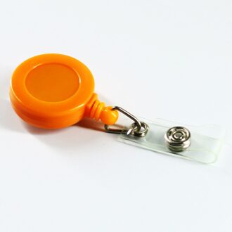 Intrekbare Pull Badge Id Afdeling Merknaam Badge Houder Scroll Sleutelhanger Keten Clip School Student Kantoor Badge Reel S-10 oranje