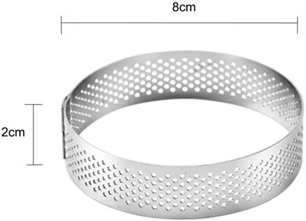 Intrekbare Roestvrij Staal Cirkel Mousse Ring Cake Bakken Tool Set Size Vorm Verstelbare Bakvormen Zilveren Cake Gereedschap 8cm C