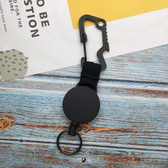 Intrekbare Sleutelhanger Sleutelhanger Id Badge Houder Metaal Met Staaldraad Multitool Karabijnhaak Clip Naam Tag Kaarthouders Briefpapier