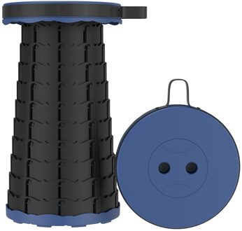 Intrekbare Vouwen Kruk Draagbare Hoogte Verstelbare Plastic Telescopische Stoel Seat Geschikt Voor Camping Vissen Stoel donker blauw