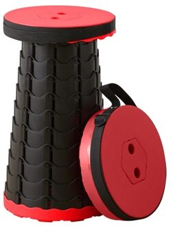 Intrekbare Vouwen Kruk Draagbare Hoogte Verstelbare Plastic Telescopische Stoel Seat Geschikt Voor Camping Vissen Stoel rood
