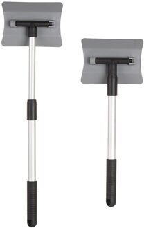 Intrekbare Winter Auto Sneeuw Schop Sneeuw Reiniging Glas Ijsvrij Frosting 180 Graden Draaibare Aluminium Ice Schop Schraper grijs