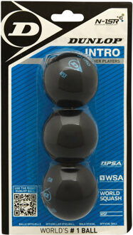 INTRO  - Squashballen beginner - 3bal blister - zwart