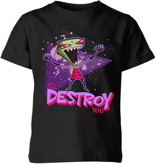 Invader Zim I'll Destroy You Kids' T-Shirt - Zwart - 134/140 (9-10 jaar) - L