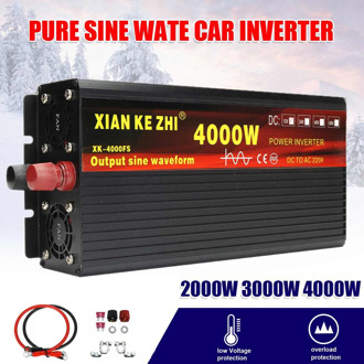 Inverter 12V/24V 220V 2000/3000/4000W Voltage transformer Pure Sine Wave Power Inverter DC12V to AC 220V Converter+2 LED Display