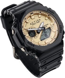 Invicta Activa X Invicta DIGITAL ESSENTIALS ACW423-013 Heren Horloge - Quartz Uurwerk - Plastic met gouden Wijzerplaat - 45mm Zwart