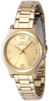 Invicta Angel 48247 Dames Horloge - Quartz Uurwerk - Roestvrij Staal met gouden Wijzerplaat - 30mm
