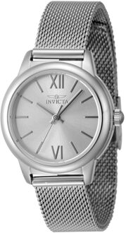 Invicta Angel 48249 Dames Horloge - Quartz Uurwerk - Roestvrij Staal met zilveren Wijzerplaat - 30mm