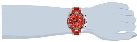 Invicta Bolt 25525 Heren Horloge - Quartz Uurwerk - Roestvrij Staal met rode Wijzerplaat - 52mm Zilver