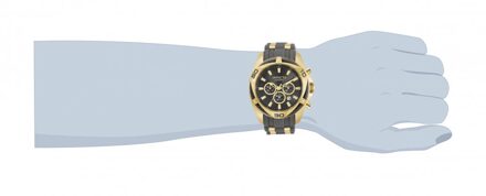 Invicta Bolt 34140 Heren Horloge - Quartz Uurwerk - Roestvrij Staal met grijze Wijzerplaat - 50mm Goud