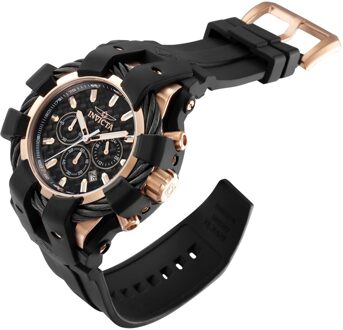 Invicta Bolt 40145 Heren Horloge - Quartz Uurwerk - Roestvrij Staal met zwarte Wijzerplaat - 50mm - maat Roségoud
