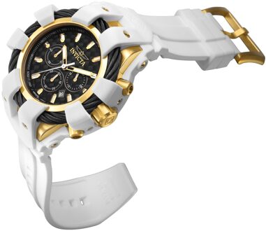 Invicta Bolt 40262 Heren Horloge - Quartz Uurwerk - Roestvrij Staal met zwarte Wijzerplaat - 50mm Goud - One Size