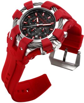 Invicta Bolt 40263 Heren Horloge - Quartz Uurwerk - Roestvrij Staal met zwarte Wijzerplaat - 50mm - maat Zilver