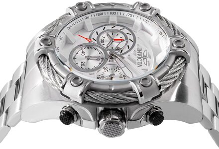 Invicta Bolt 48864 Heren Horloge - Quartz Uurwerk - Roestvrij Staal met zilveren Wijzerplaat - 52mm - One Size
