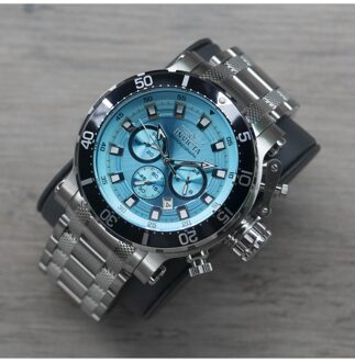 Invicta Coalition Forces 49091 Heren Horloge - Quartz Uurwerk - Roestvrij Staal met blauwe Wijzerplaat - 52mm Zilver