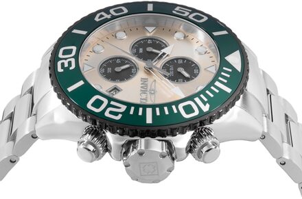 Invicta Grand Diver 48587 Heren Horloge - Quartz Uurwerk - Roestvrij Staal met gouden Wijzerplaat - 52mm Zilver