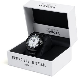 Invicta Grand Diver 48707 Heren Horloge - Automatisch Uurwerk - Roestvrij Staal met witte Wijzerplaat - 47mm - maat Zwart