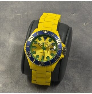 Invicta Grand Diver 49483 Heren Horloge - Quartz Uurwerk - Roestvrij Staal met Gele Wijzerplaat - 46mm Geel - One Size