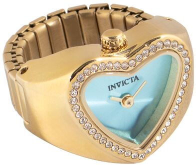 Invicta Mini 49576 Dames Horloge - Quartz Uurwerk - Roestvrij Staal met blauwe Wijzerplaat - 18mm Goud - One Size