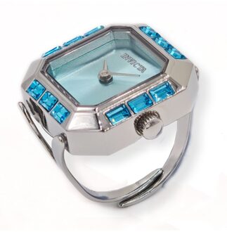 Invicta Mini 49579 Dames Horloge - Quartz Uurwerk - Roestvrij Staal met blauwe Wijzerplaat - 21mm - maat Zilver