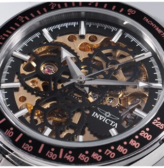 Invicta Objet D Art 49500 Heren Horloge - Automatisch Uurwerk - Roestvrij Staal met zwarte Wijzerplaat - 43mm - maat Zilver