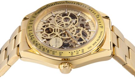 Invicta Objet D Art 49501 Heren Horloge - Automatisch Uurwerk - Roestvrij Staal met gouden Wijzerplaat - 47mm - maat