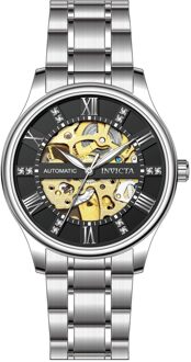 Invicta Objet D Art 69118 Heren Horloge - Automatisch Uurwerk - Roestvrij Staal met zwarte Wijzerplaat - 40mm - One Size