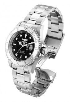 Invicta Pro Diver 34022 Heren Horloge - Quartz Uurwerk - Roestvrij Staal met zwarte Wijzerplaat - 40mm - maat Zilver