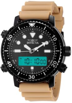 Invicta Pro Diver 49452 Heren Horloge - Quartz Uurwerk - Roestvrij Staal met zwarte Wijzerplaat - 46mm