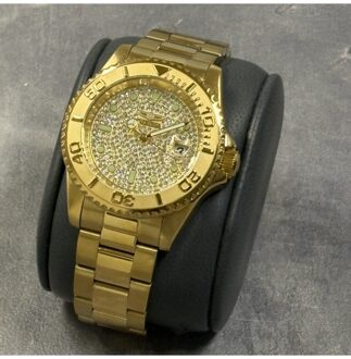 Invicta Pro Diver 50280 Heren Horloge - Mechanisch Uurwerk - Roestvrij Staal met zilveren Wijzerplaat - 40mm Goud