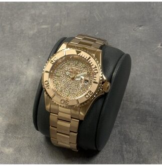 Invicta Pro Diver 50289 Heren Horloge - Quartz Uurwerk - Roestvrij Staal met rosegouden Wijzerplaat - 40mm Zilver