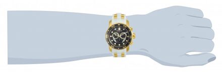 Invicta Pro Diver - SCUBA 20289 Heren Horloge - Quartz Uurwerk - Roestvrij Staal met zwarte Wijzerplaat - 48mm Goud - One Size