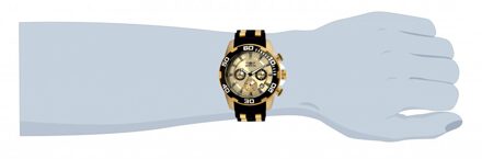 Invicta Pro Diver - SCUBA 22346 Heren Horloge - Quartz Uurwerk - Roestvrij Staal met gouden Wijzerplaat - 50mm - maat