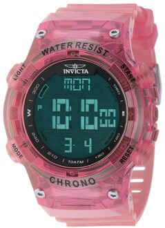Invicta Racing 49047 Heren Horloge - Quartz Uurwerk - Plastic met zwarte Wijzerplaat - 52mm Roze - One Size