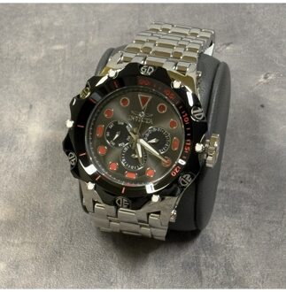 Invicta Reserve 49185 Heren Horloge - Quartz Uurwerk - Roestvrij Staal met Grijze Wijzerplaat - 51mm Zilver