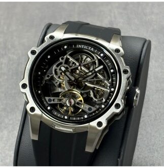 Invicta S1 Rally 69001 Heren Horloge - Automatisch Uurwerk - Roestvrij Staal met zwarte Wijzerplaat - 43mm Zilver