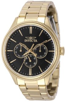 Invicta Specialty 49959 Horloge - Quartz Uurwerk - Roestvrij Staal met zwarte Wijzerplaat - 42mm Goud - One Size