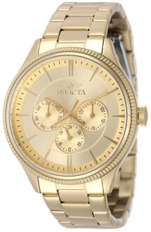 Invicta Specialty 49960 Horloge - Quartz Uurwerk - Roestvrij Staal met gouden Wijzerplaat - 42mm - One Size