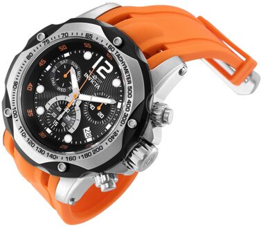 Invicta Speedway 20072 Heren Horloge - Quartz Uurwerk - Roestvrij Staal met zwarte Wijzerplaat - 51mm - maat Zilver