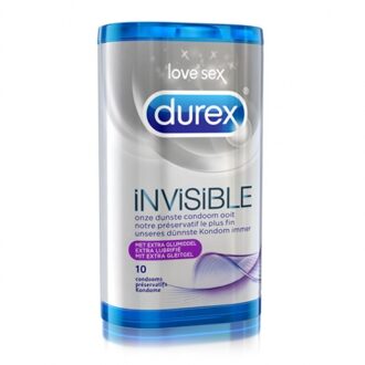 Invisible Extra Dunne Condooms met Extra Glijmiddel - 10 stuks